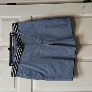 IZOD Mens Shorts Blue 36 Golf 9" Inseam Flat Front Solid With Belt